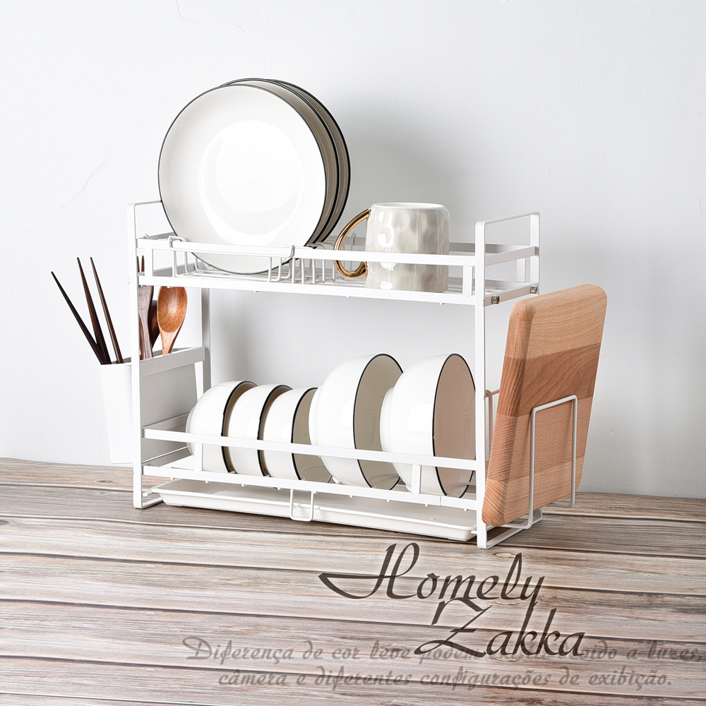 【Homely Zakka】日式簡約鐵藝多功能雙層瀝水架﹧碗盤收納架﹧置物架