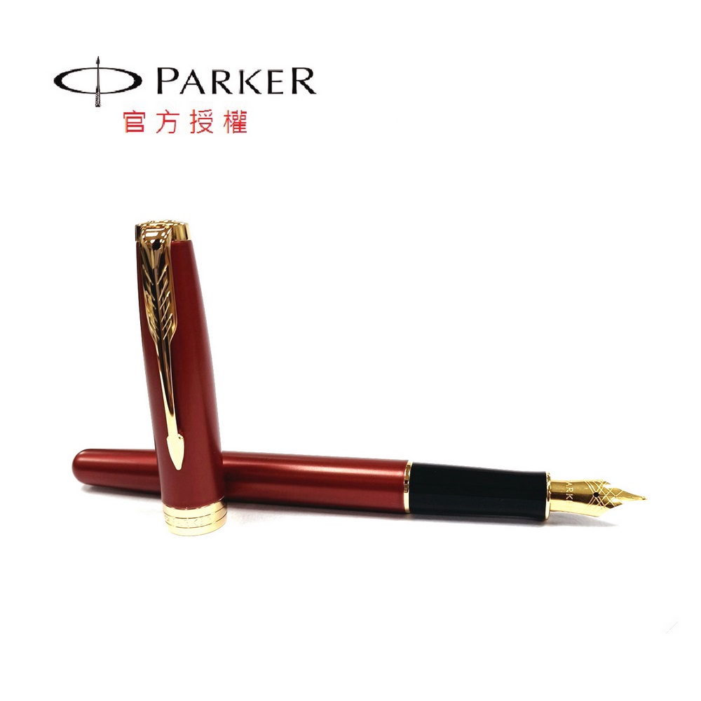 【PARKER】新卓爾紅桿金夾鋼筆(一般尖)