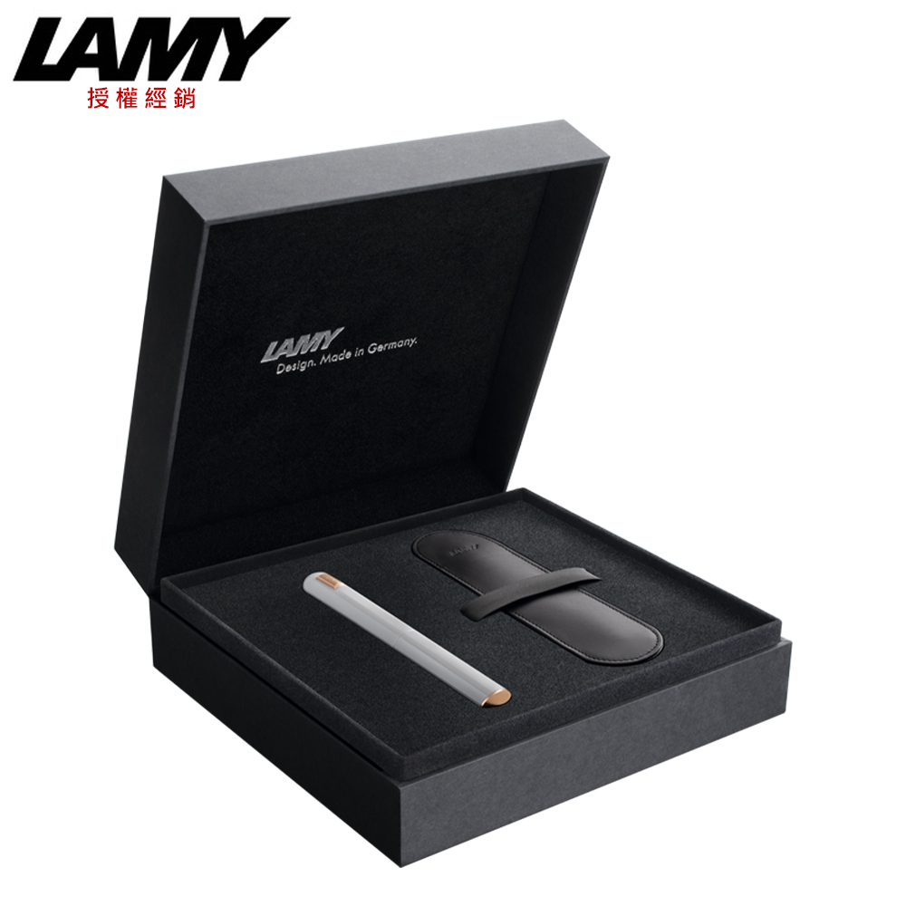 LAMY 焦點系列旋轉鋼筆筆套禮盒 靚亮白 81 dialog cc