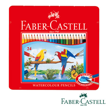 Faber-Castell 紅色系 水性色鉛筆24色(精緻鐵盒)