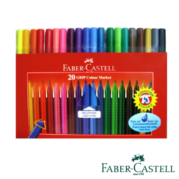 Faber-Castell 紅色系 握得住抗壓20色彩色筆(2入)