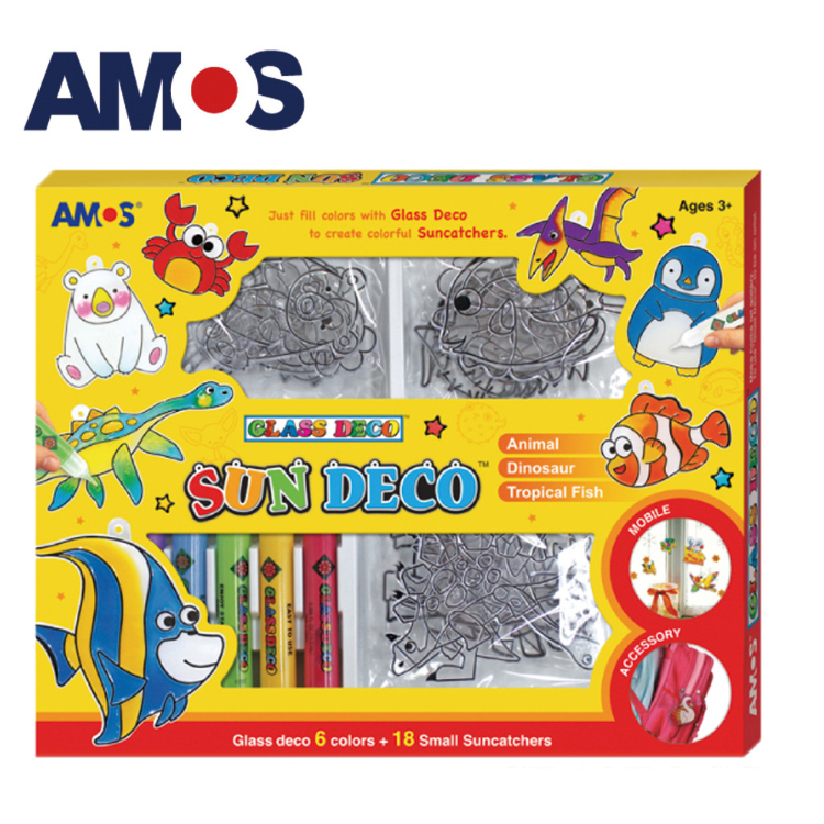 韓國AMOS 6色壓克力模型版DIY玻璃彩繪膠-SC款