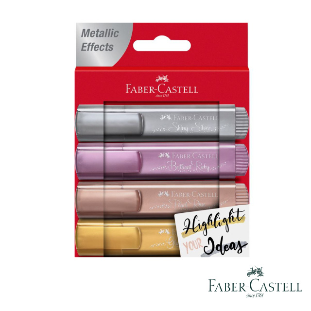 Faber-Castell 紅色系 金屬螢光筆4色組