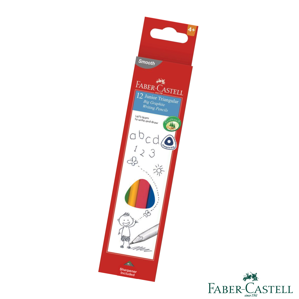 Faber-Castell 紅色系 2B大三角鉛筆 12支入-2入組