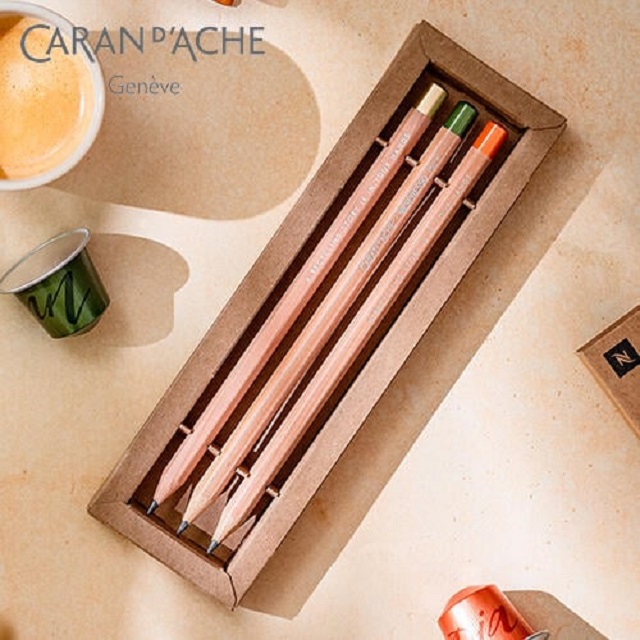 瑞士 卡達 CARAN D’ACHE NESPRESSO 咖啡膠囊聯名 第五代 限定瑞士原木鉛筆組II(341.103)