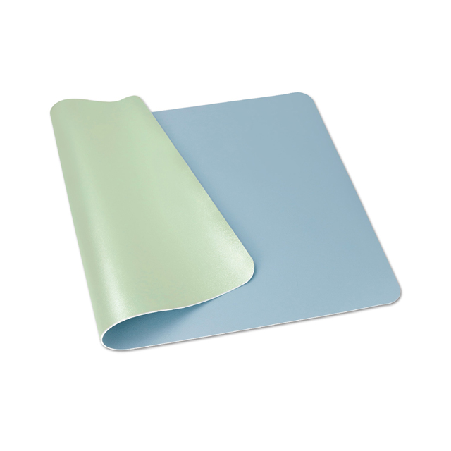 【ABEL】雙色PU皮質桌墊-天藍+果綠