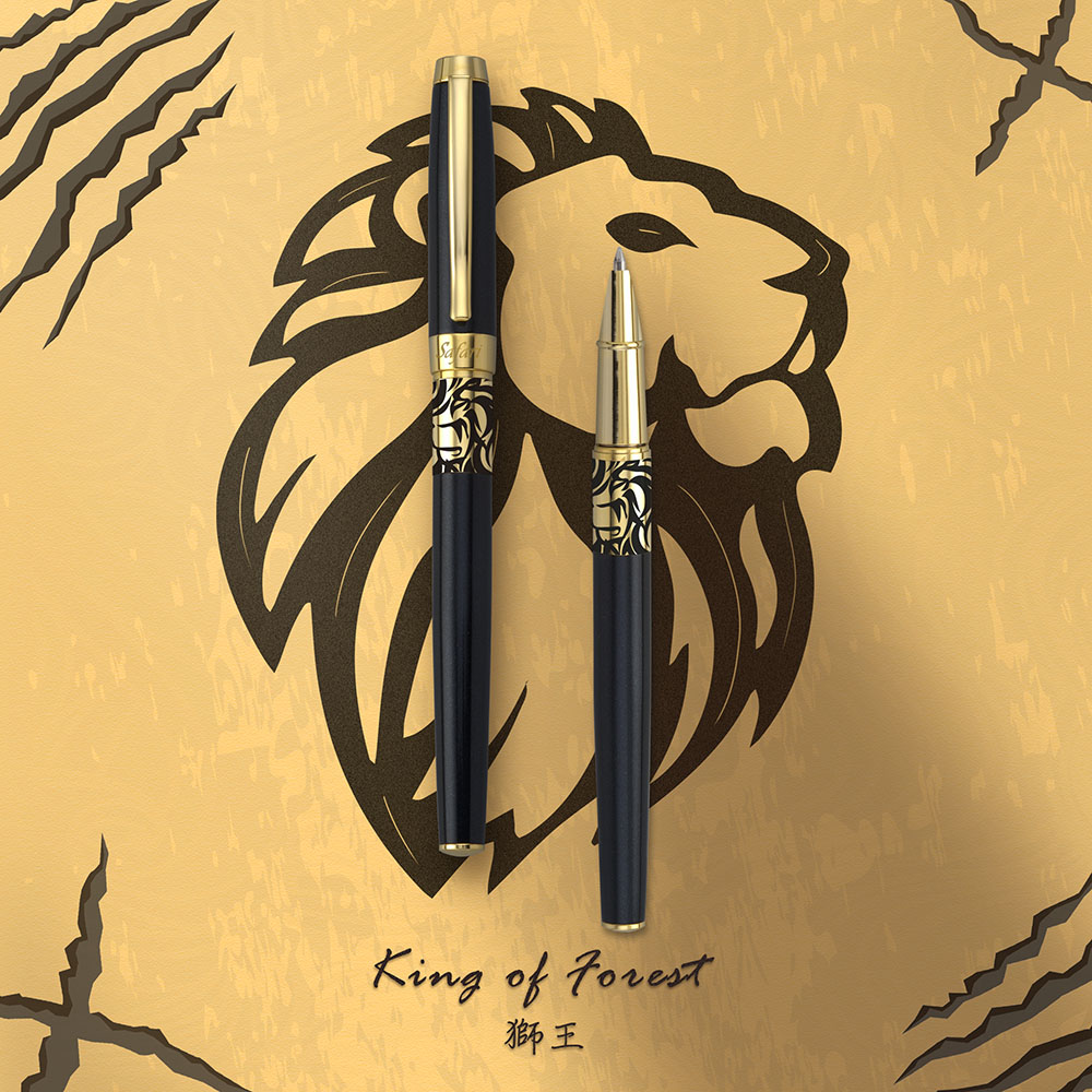 Safari遊獵系列鋼珠筆-獅王(黑)