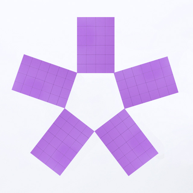3+ 彩色軟性磁鐵方塊 霓虹紫 0.8mm(厚)x2.5x2.5=24小塊/片 3片入