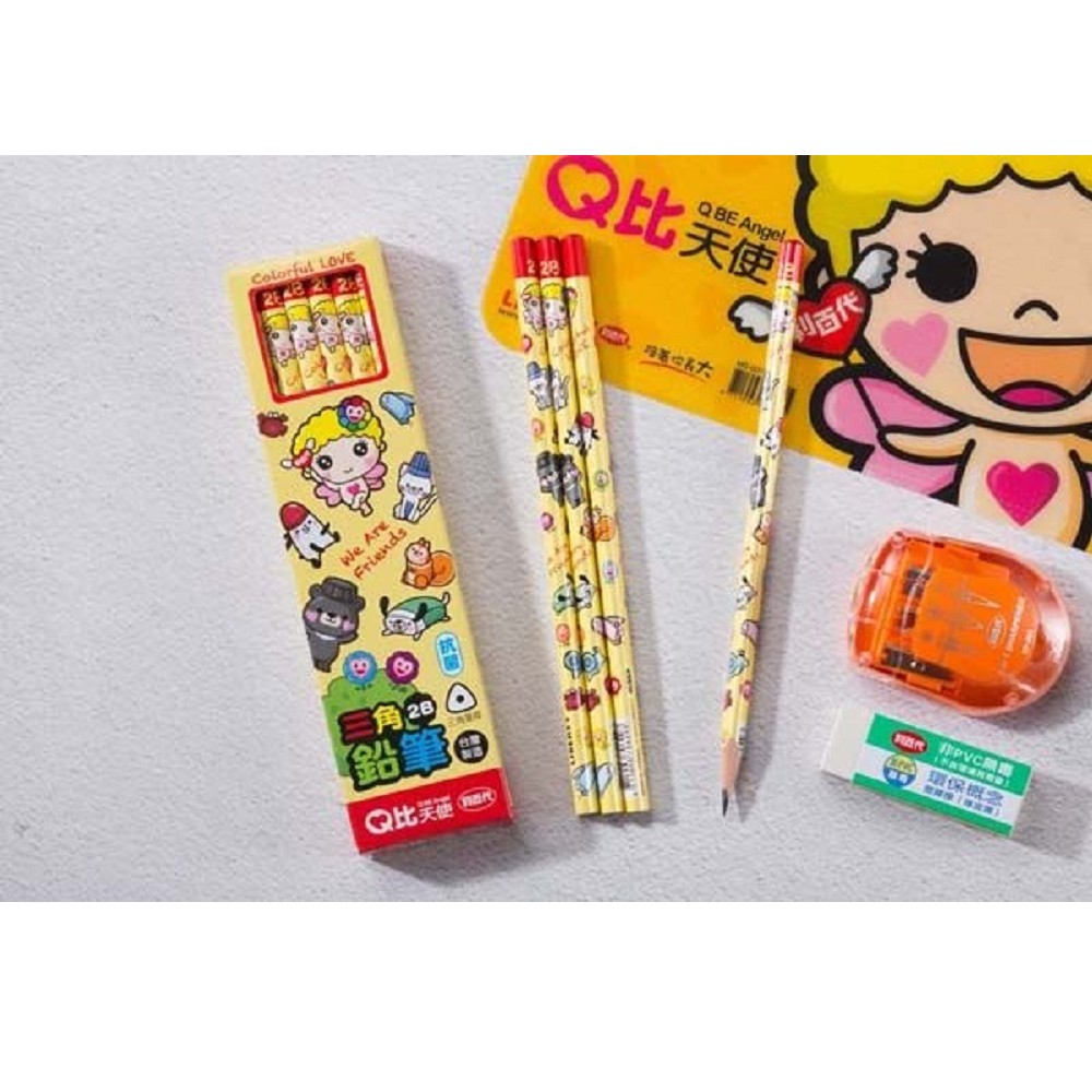 利百代 CB-175 Q比天使三角鉛筆 六打組