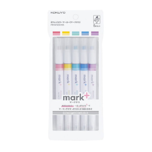 KOKUYO Mark+兩用同色系螢光筆5入