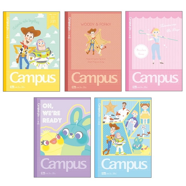 KOKUYO Campus 授權限定方格筆記本(5冊裝)-玩具總動員