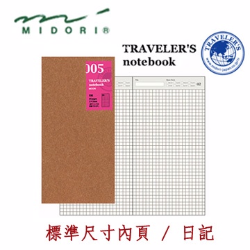 Midori《Traveler’s Notebook》標準尺寸內頁 / 日記