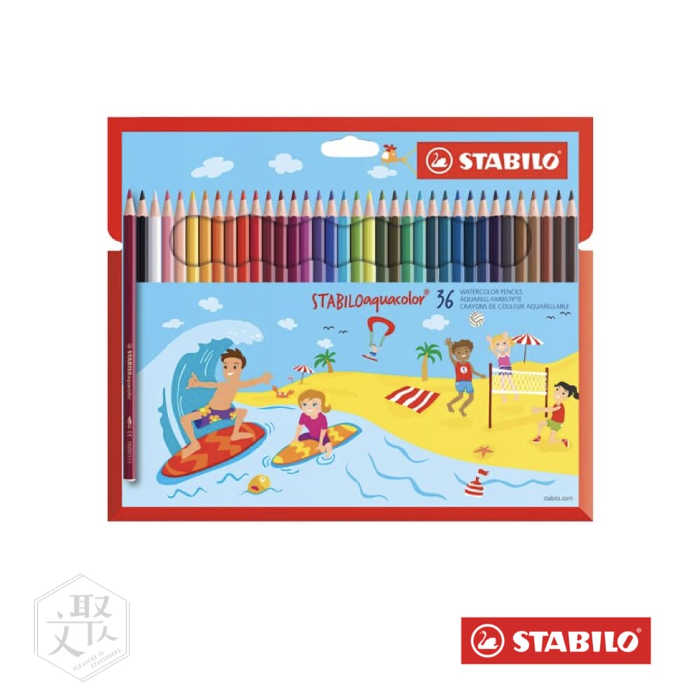 STABILO 繪畫系 - Aquacolor 水性色鉛筆36色-環保紙盒