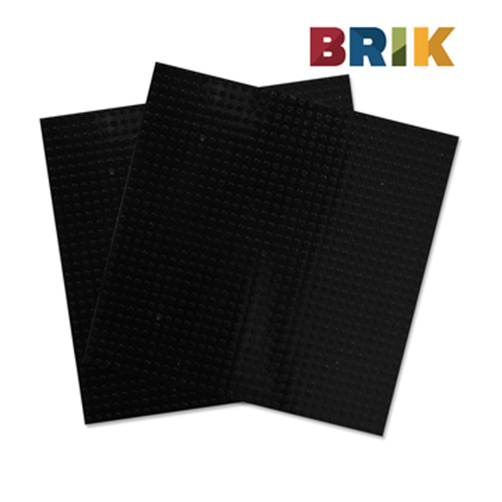 【美國BRIK】自黏式積木牆片組(黑色) - 2片裝