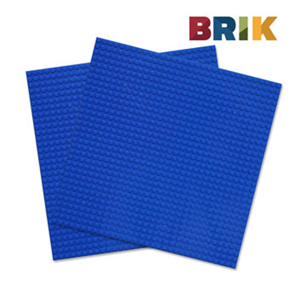 【美國BRIK】自黏式積木牆片組(藍色) - 2片裝