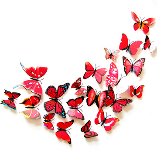 《Stylelife》立體蝴蝶別針裝飾-亮紅