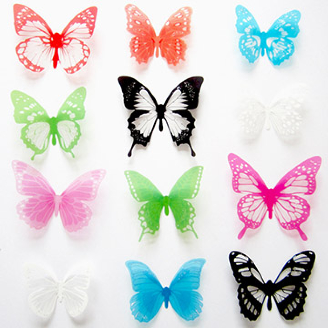 《Stylelife》3D蝴蝶裝飾壁貼-幻彩水晶