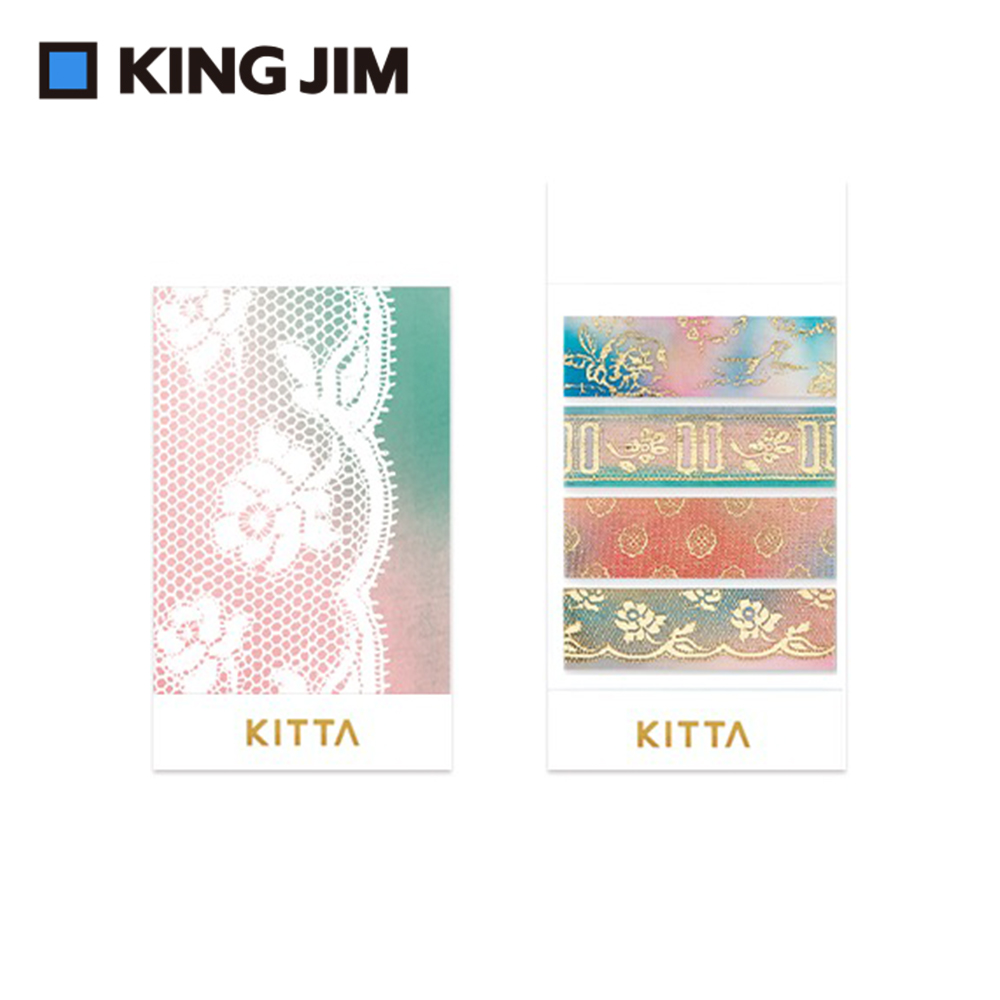 【KING JIM】KITTA隨身攜帶和紙膠帶 金箔 復古蕾絲 (KITH007)