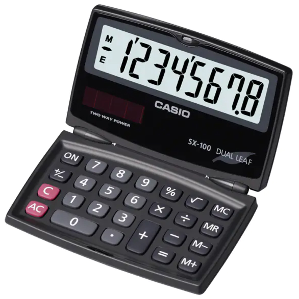 Casio卡西歐 國家考試用摺疊攜帶型8位數計算機 SX-100