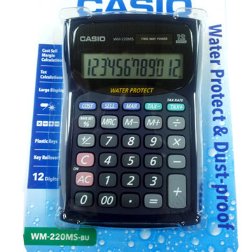 Casio 12位數防水防塵計算機WM-220MS-BU