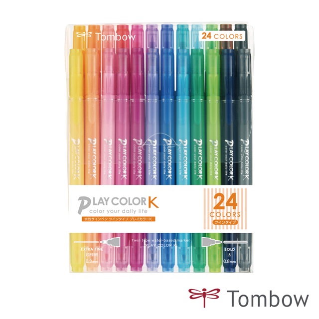 TOMBOW 蜻蜓 - 書寫系 雙頭彩色筆24色