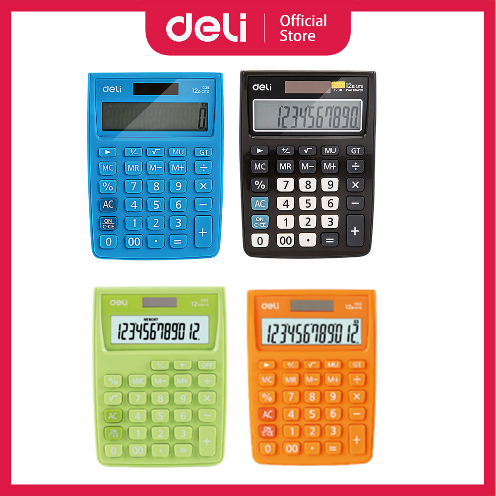 【得力Deli】艷彩計算機/E1238/12位元/4色