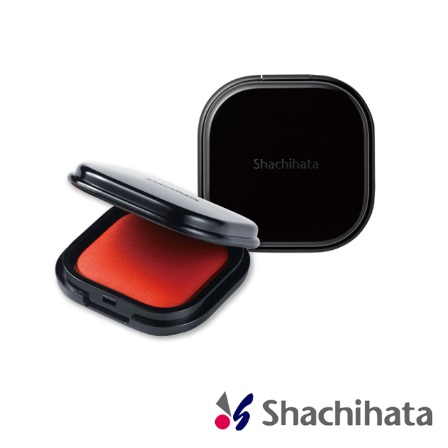 日本 SHACHIHATA 速乾 朱肉攜帶型印泥40號(紅肉/黑盒)