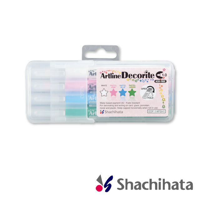 SHACHIHATA 攜帶式 螢光水板筆4色(馬卡龍)