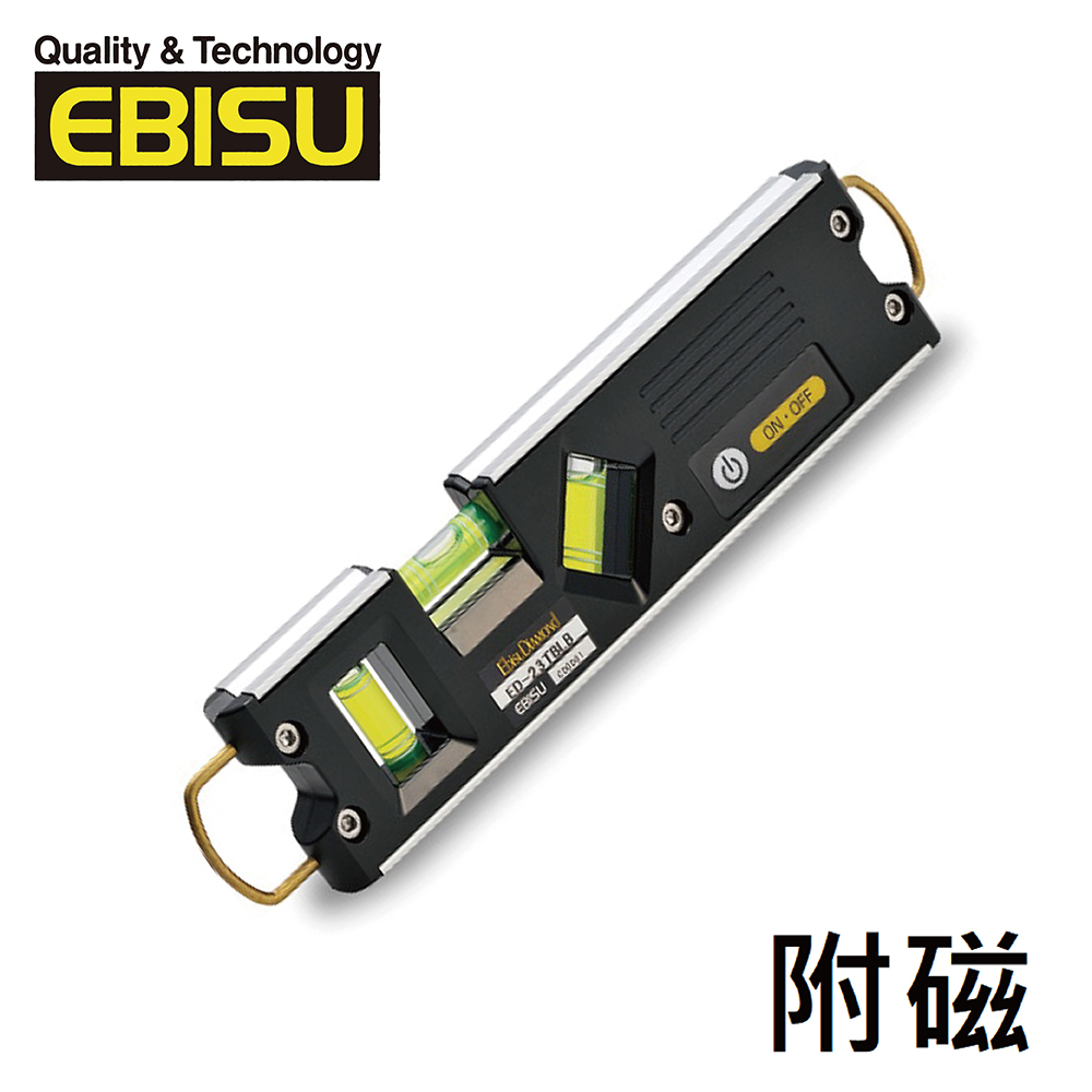 EBISU Mini系列 - Pro-Mini系列 - 雙掛勾強磁性LED水平尺-3泡式