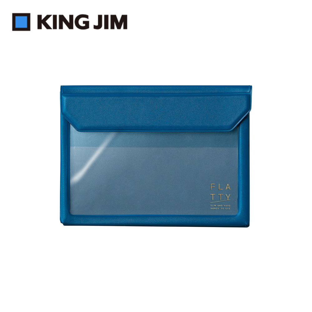 【KING JIM】5360 FLATTY 海軍藍 多用途收納袋(A6)