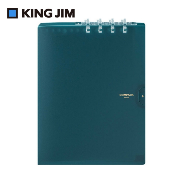【KING JIM】COMPACT 可對折活頁筆記本 透明海軍藍A4 (9956TY-NV)
