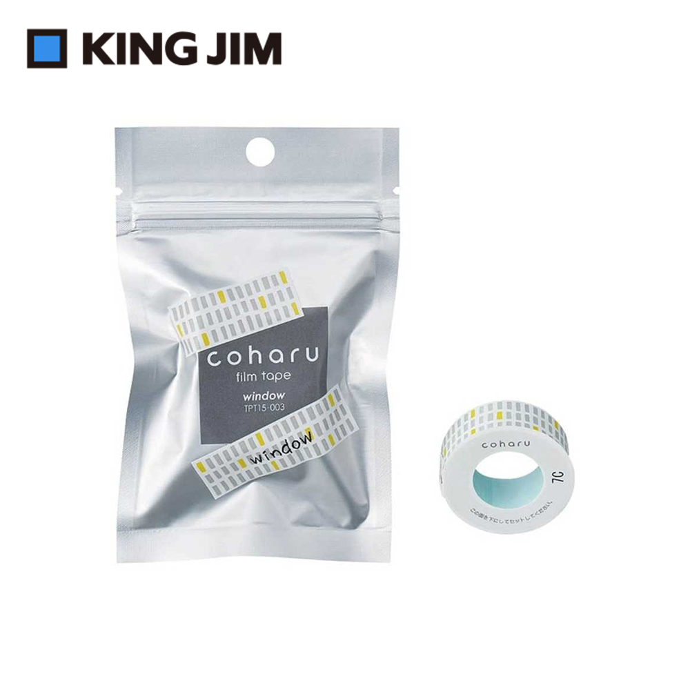 【KING JIM】TEPRA LITE 熱感式標籤薄膜自黏膠帶 15mm 窗戶(TPT15-003)