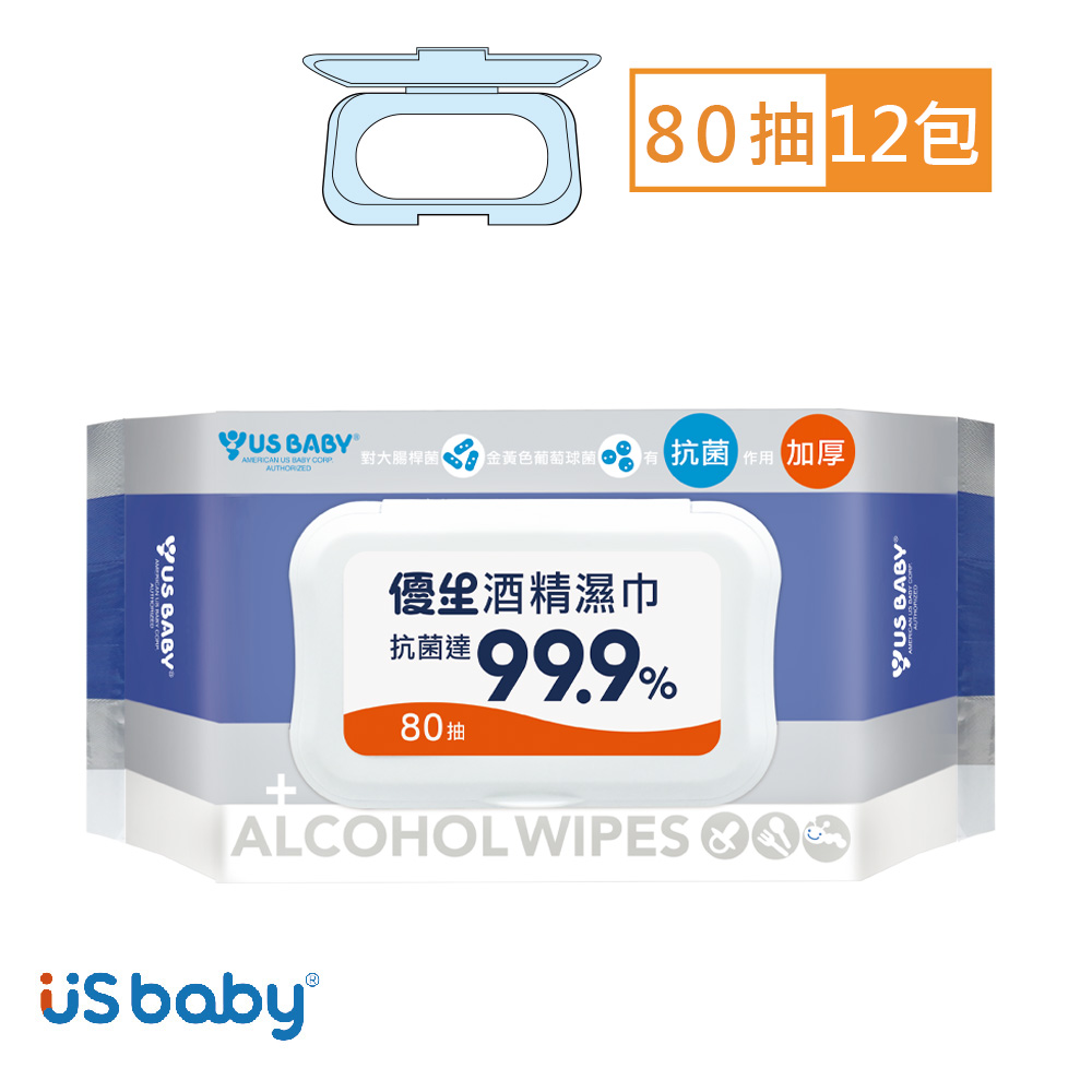 【優生】超厚型抗菌酒 精濕巾80抽12包