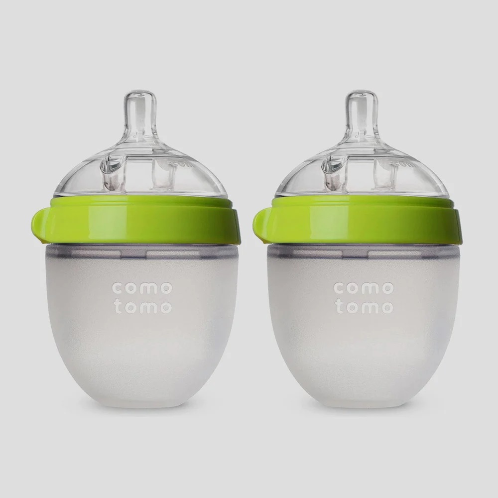COMOTOMO 矽膠奶瓶二入150ml - 綠色