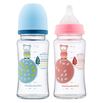 【奇哥】親乳實感防脹氣玻璃奶瓶-寬口240ml