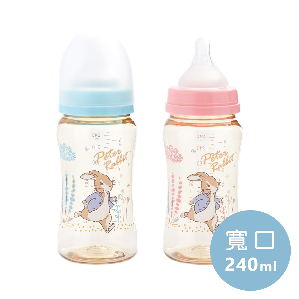 【奇哥】比得兔PPSU寬口奶瓶-240ml (2色選擇)
