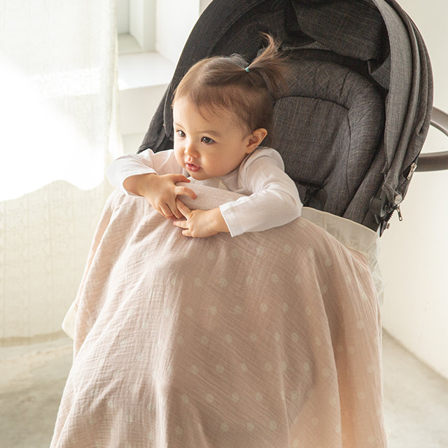 韓國進口 DECORVIEW 可愛點點 寶貝推車 嬰兒被 空調毯 蓋毯 小被被 - 粉色
