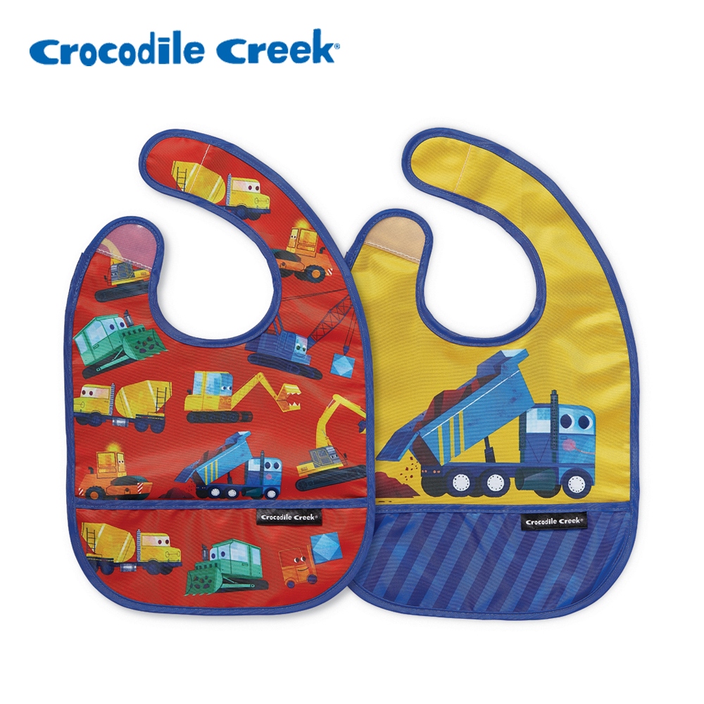 Crocodile Creek 寶寶圍兜2入組-建築世界