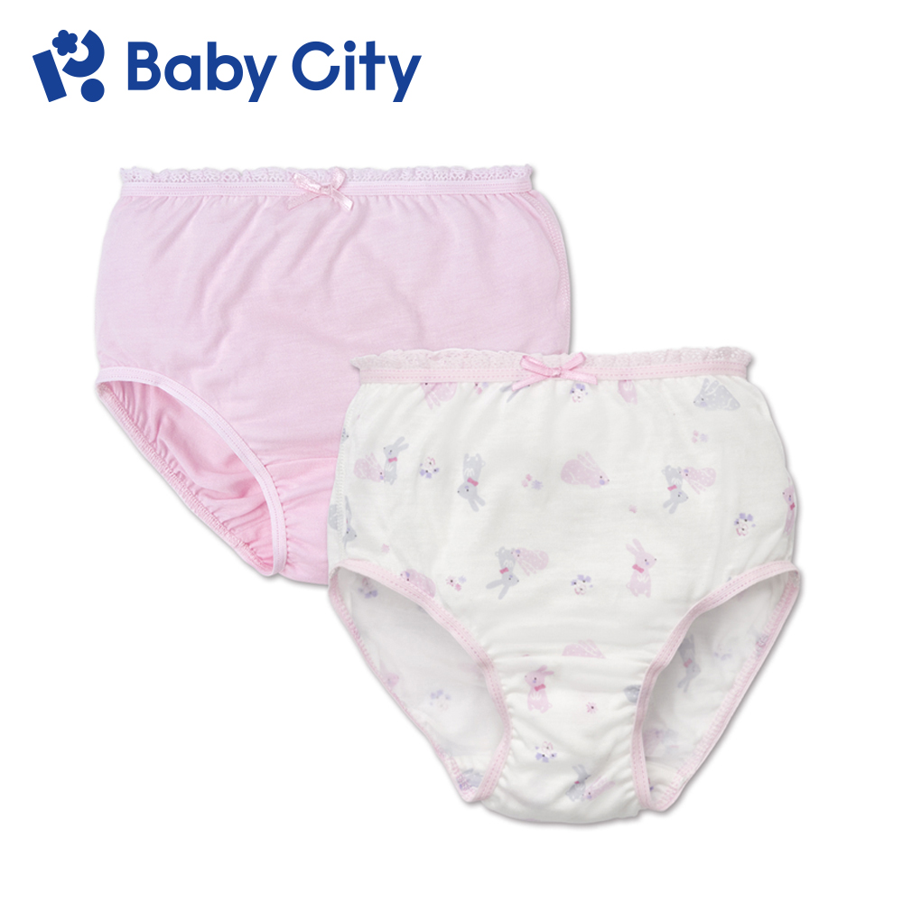 【Baby City 娃娃城】天絲女童內褲/粉兔女童內褲2入(90-130cm)