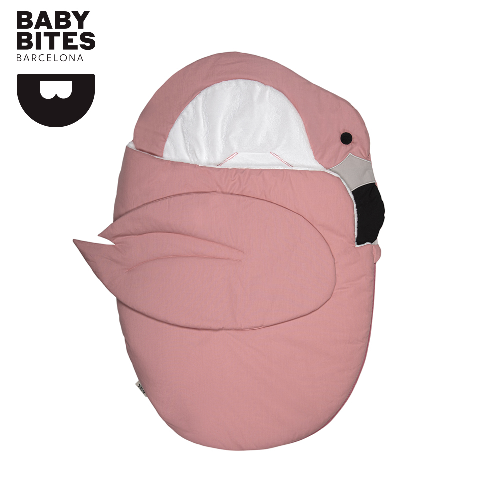 【西班牙設計】鯊魚咬一口 BabyBites 純棉嬰幼兒睡袋|防踢被 - 紅鶴