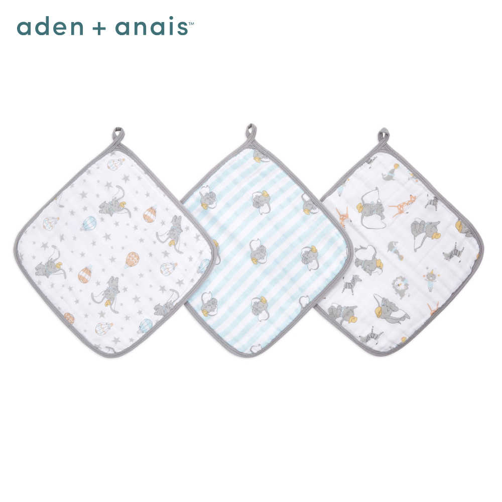 【Aden & Anais】方巾3入/熱氣球小飛象