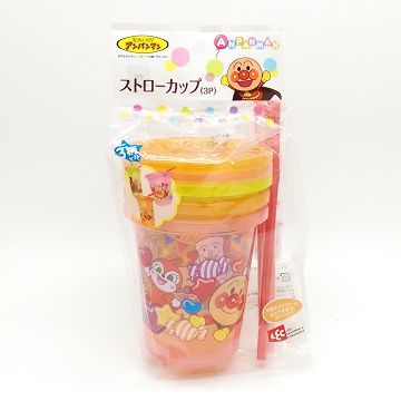日本製 LEC 麵包超人ANPANMAN 吸管杯 (270ml) 兒童水杯 學習杯 附蓋吸管3入(1800)
