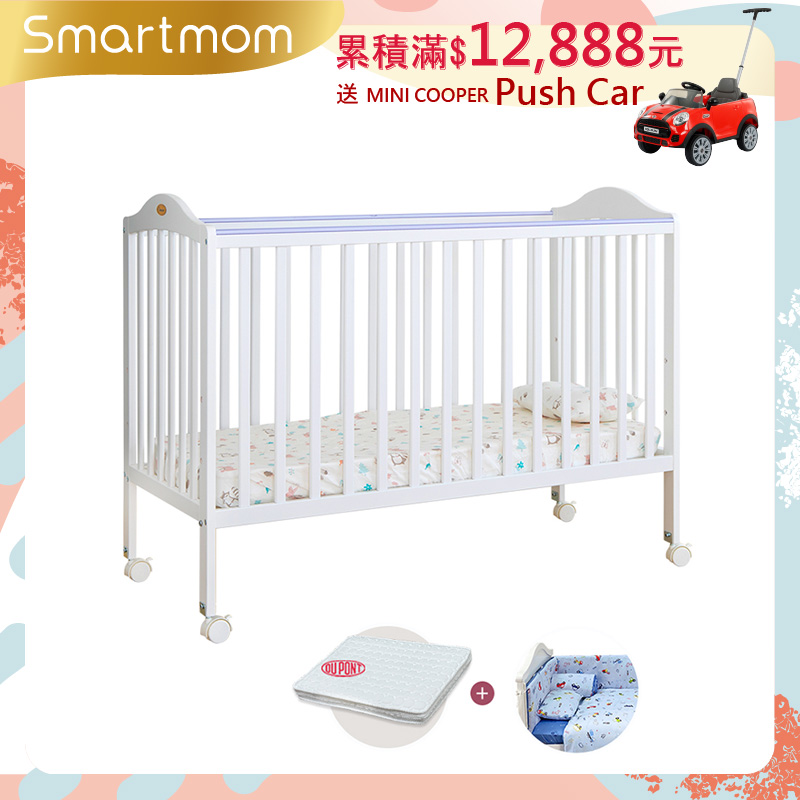 【i-Smart】卡莉絲嬰兒床＋杜邦防蹣透氣墊+寢具七件組(超值三件組)