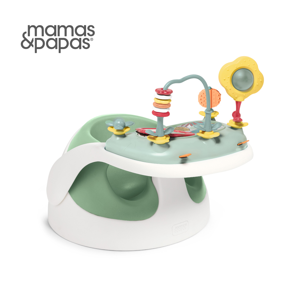 Mamas & Papas 二合一育成椅v3-羅勒綠(附玩樂盤)