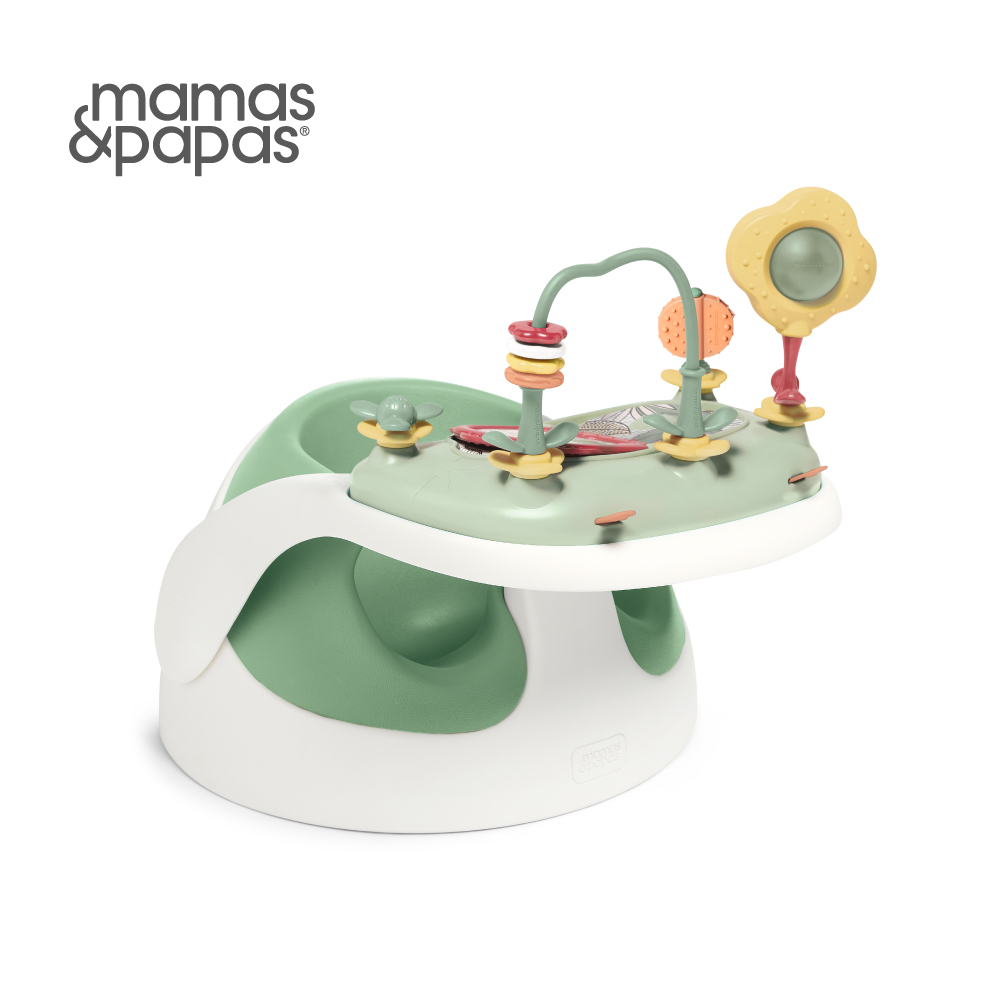 Mamas & Papas 二合一育成椅v3-羅勒綠(附玩樂盤)
