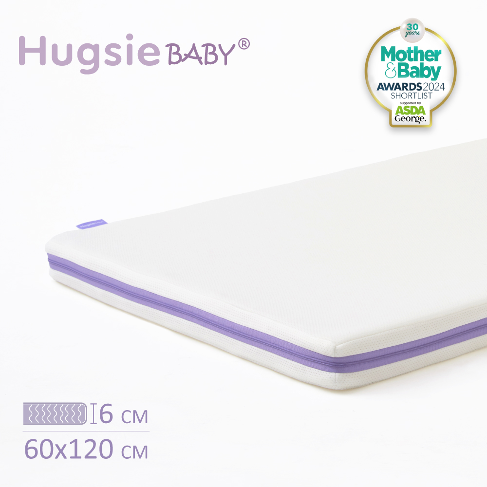 HugsieBABY透氣水洗嬰兒床墊(含抗菌床單) 60×120