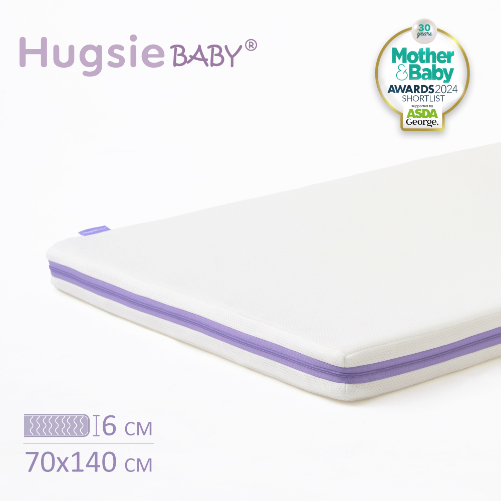 HugsieBABY透氣水洗嬰兒床墊(含抗菌床單) 70×140