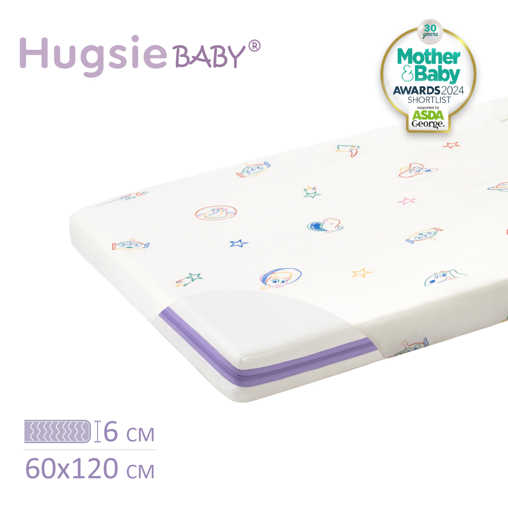 HugsieBABY迪士尼系列透氣水洗嬰兒床墊(附贈迪士尼抗菌床單) 60×120
