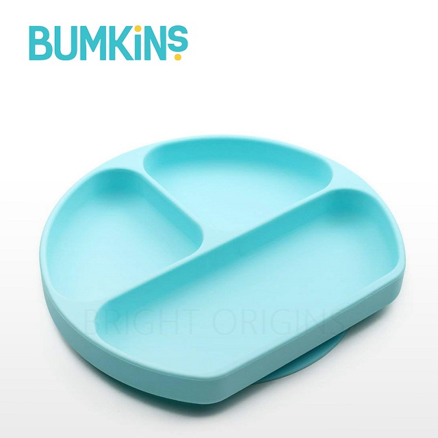 美國 Bumkins 矽膠餐盤(水藍 )