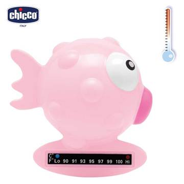 【chicco】小河豚沐浴溫度計-粉紅